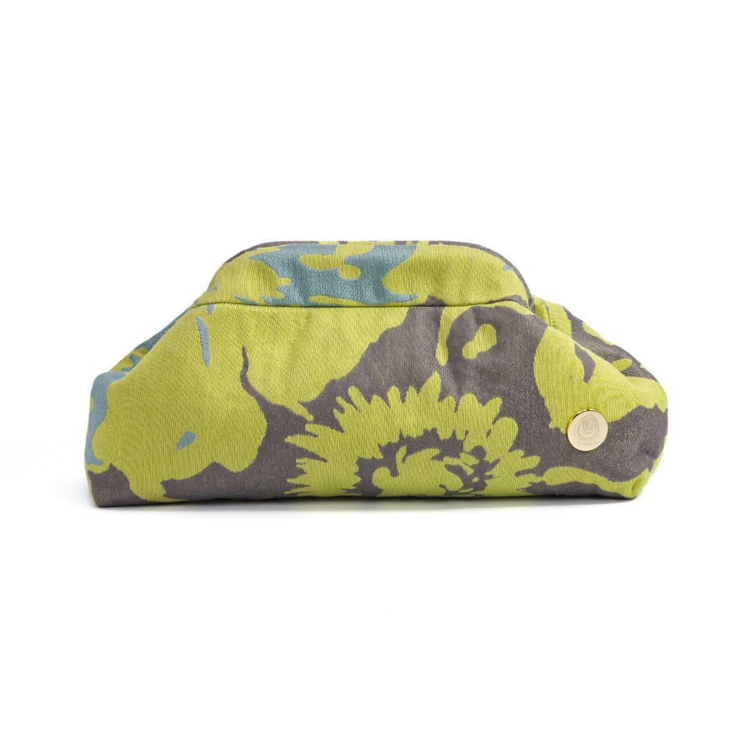 CRISTINA bag - fantasia floreale astratta lime e grigio