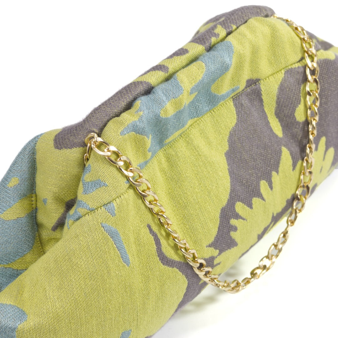 CRISTINA bag - fantasia floreale astratta lime e grigio