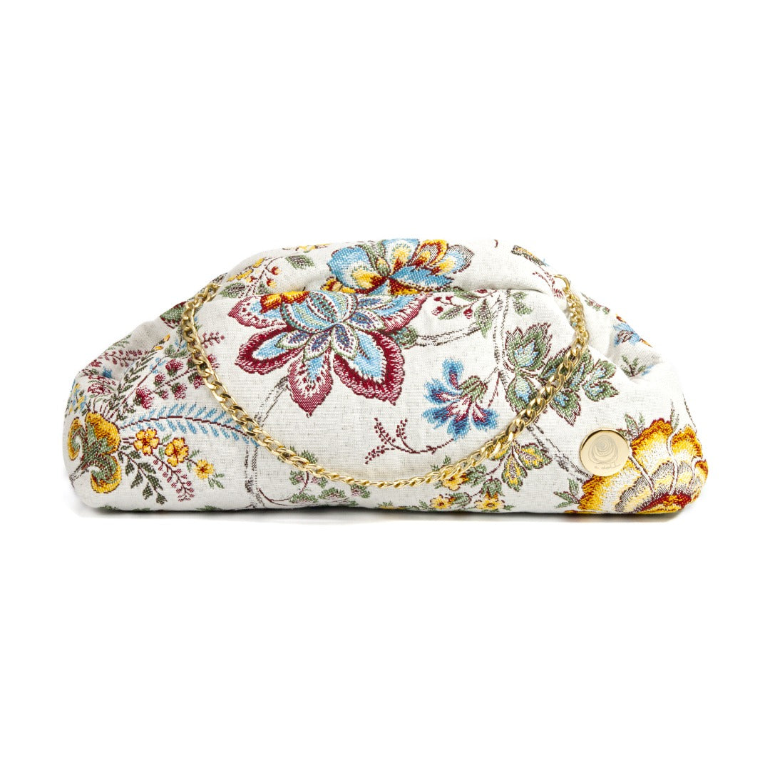 CRISTINA bag - Bianco, fiori jacobean multicolor