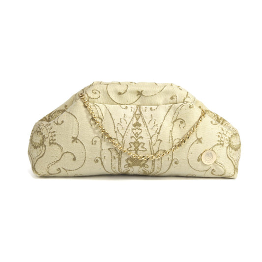 CRISTINA bag - Avorio & oro, motivo barocco