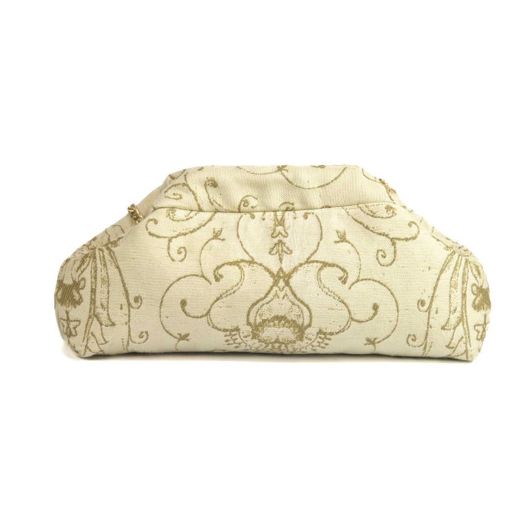 CRISTINA bag - Avorio & oro, motivo barocco